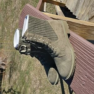 Crown & Ivy Olive Ankle boots